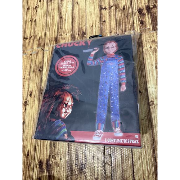 NEW GOOD GUYS CHUCKY COSTUME JUMPER With MASK YOUTH SZ LARGE 12-14 - Picture 1 of 7